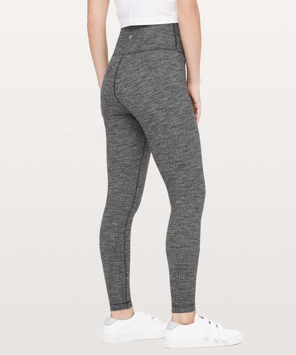 Lululemon Wunder Under HR Tight 28" Luon Variegate Knit Heathered Black Sz 4
